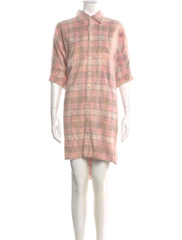 Pre-owned R13 Plaid Print Knee-length Dress In Pink