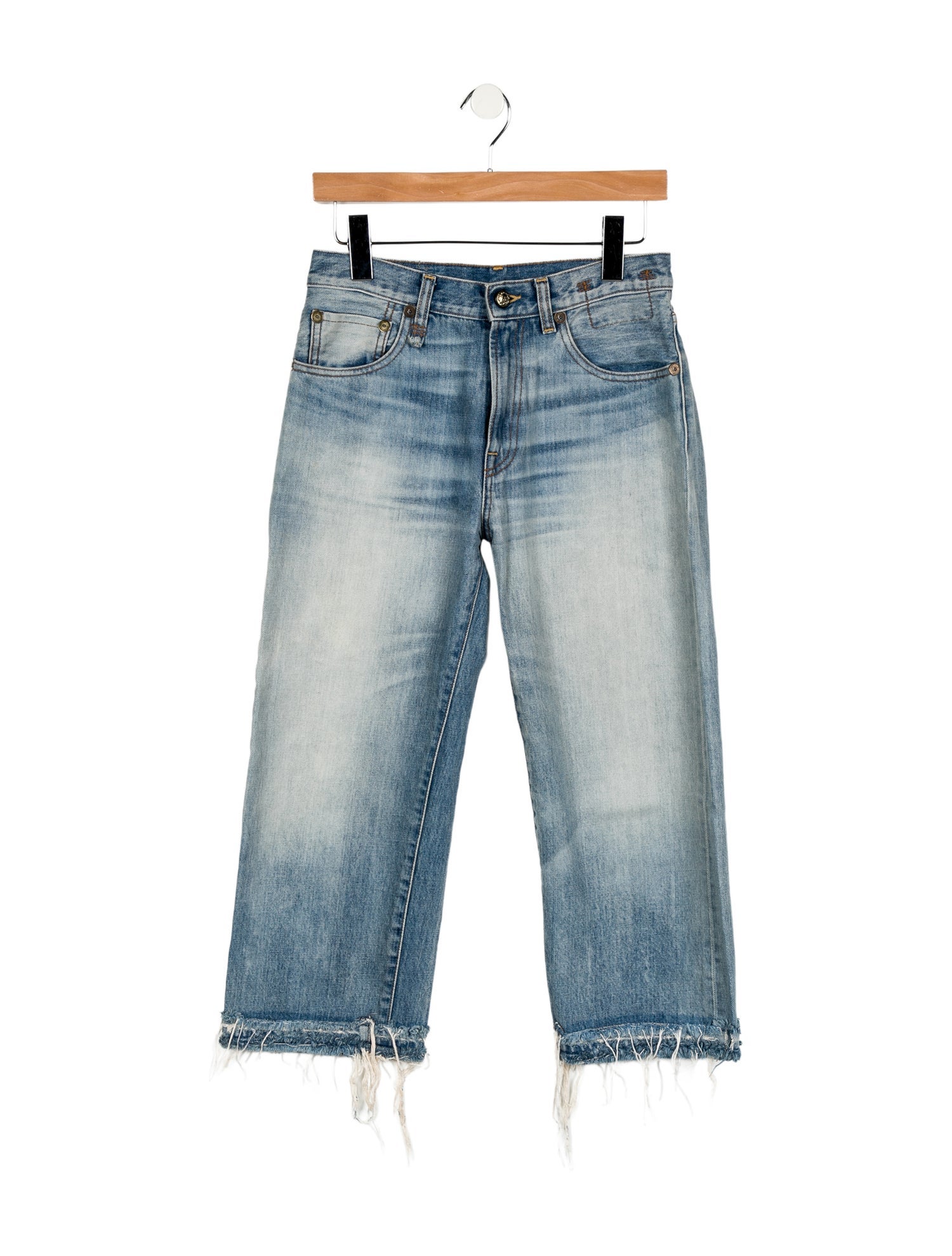 R13 Mid-Rise Wide Leg Jeans