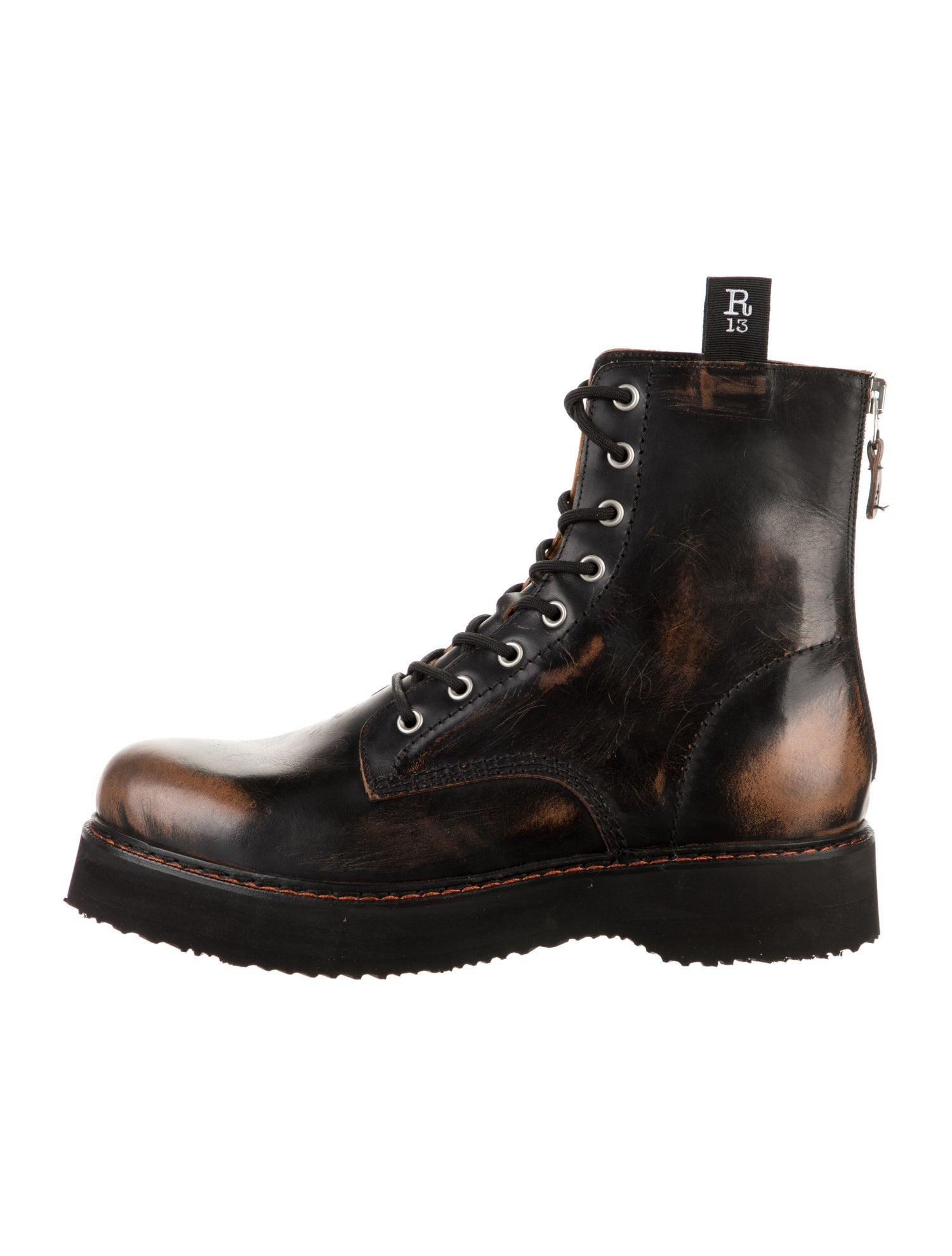 R13 Leather Combat Boots