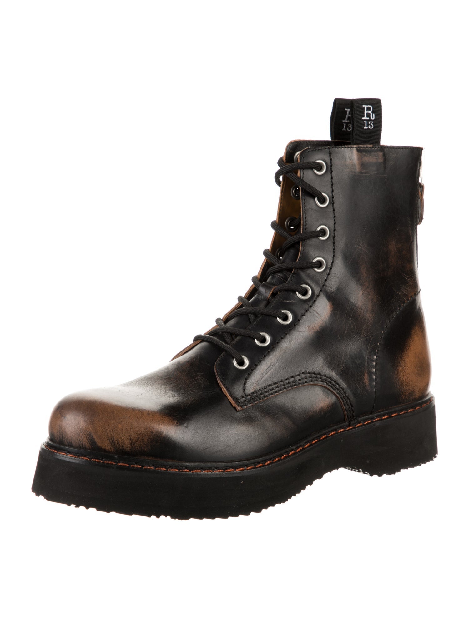 R13 Leather Combat Boots