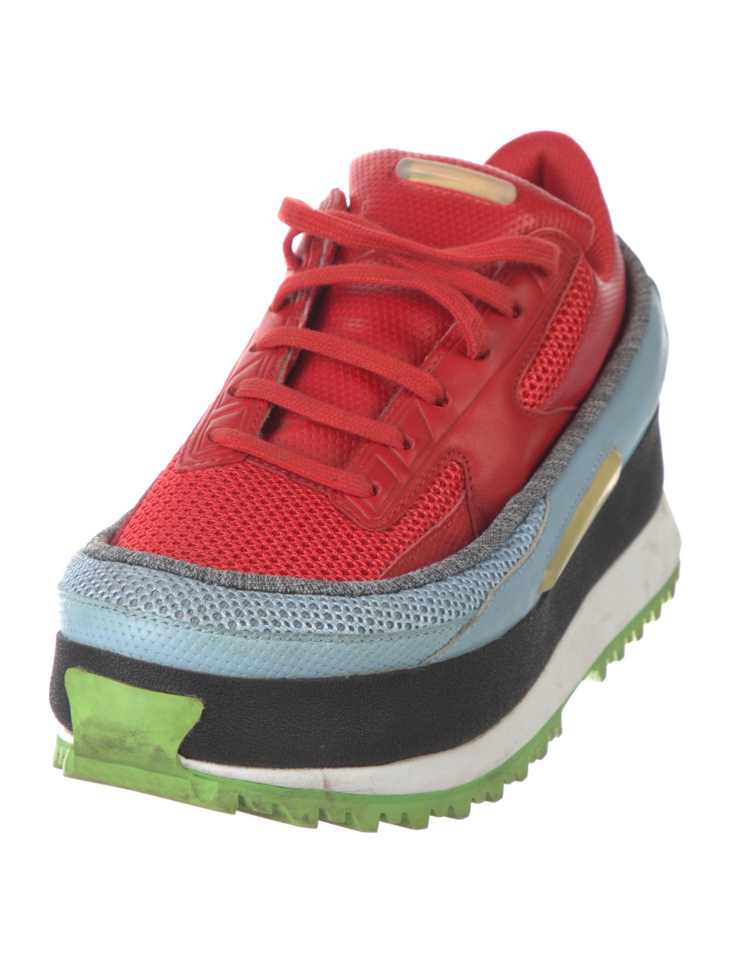 Raf Simons x adidas Leather Printed Athletic Sneakers