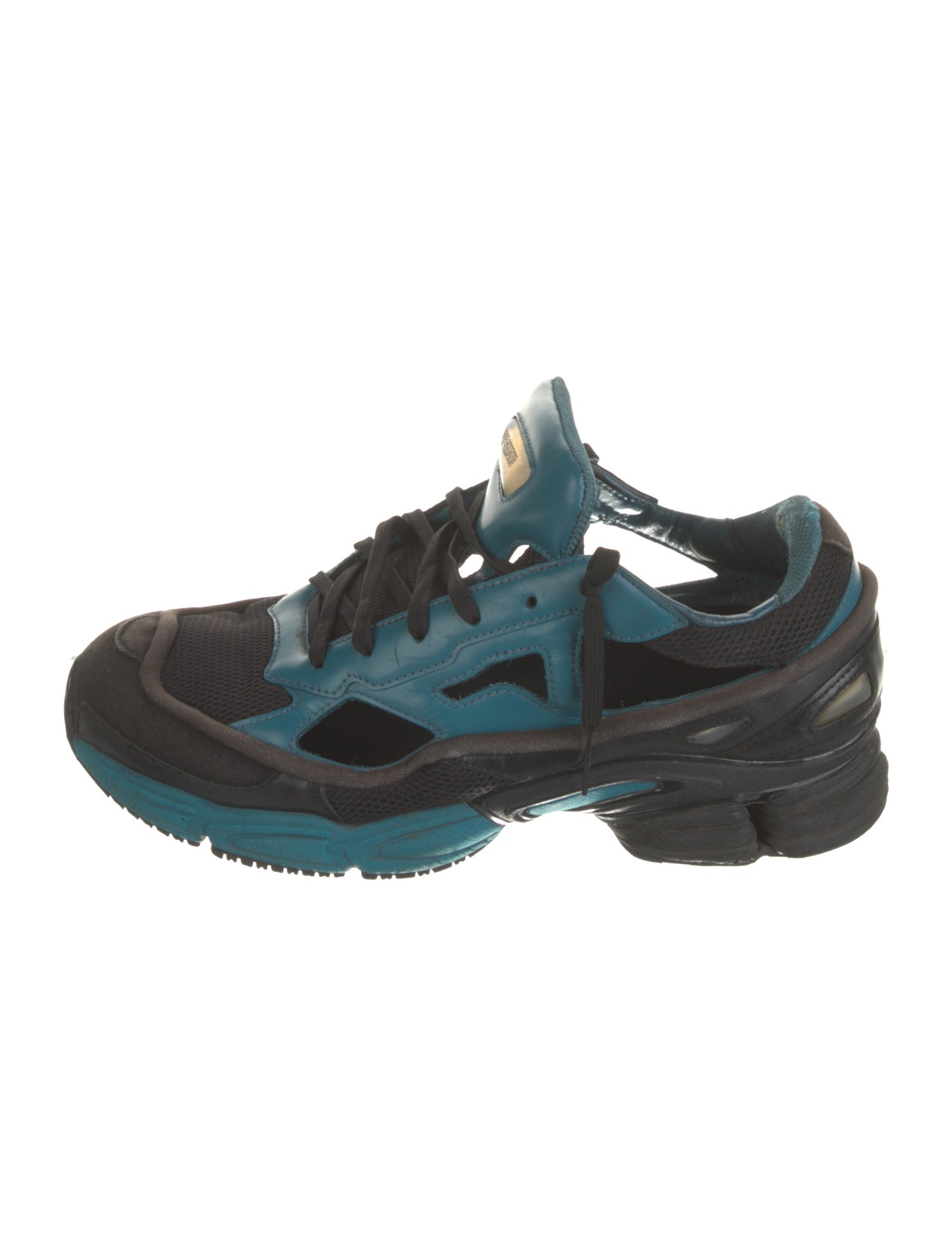 Raf Simons x adidas Leather Colorblock Pattern Athletic Sneakers