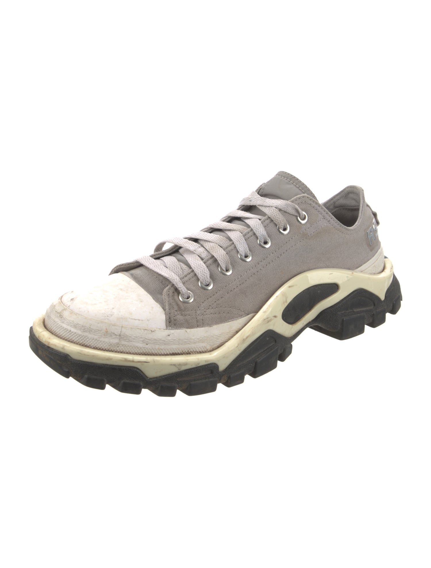 Raf Simons x adidas Canvas Colorblock Pattern Athletic Sneakers