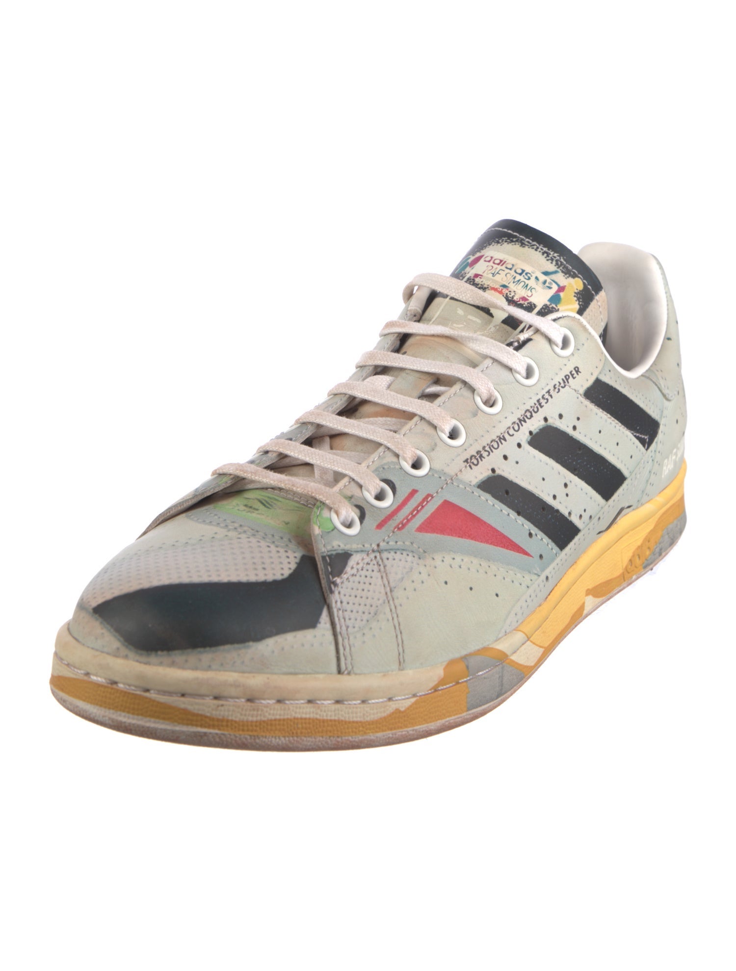Raf Simons x adidas Leather Colorblock Pattern Sneakers
