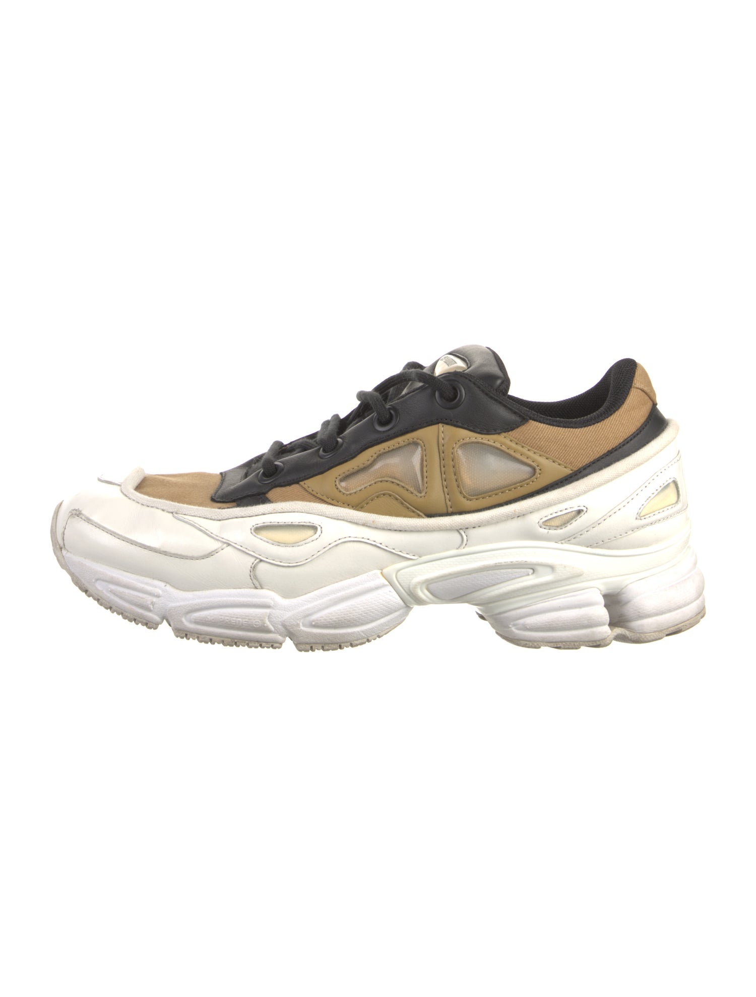 Raf Simons x adidas Leather Colorblock Pattern Athletic Sneakers