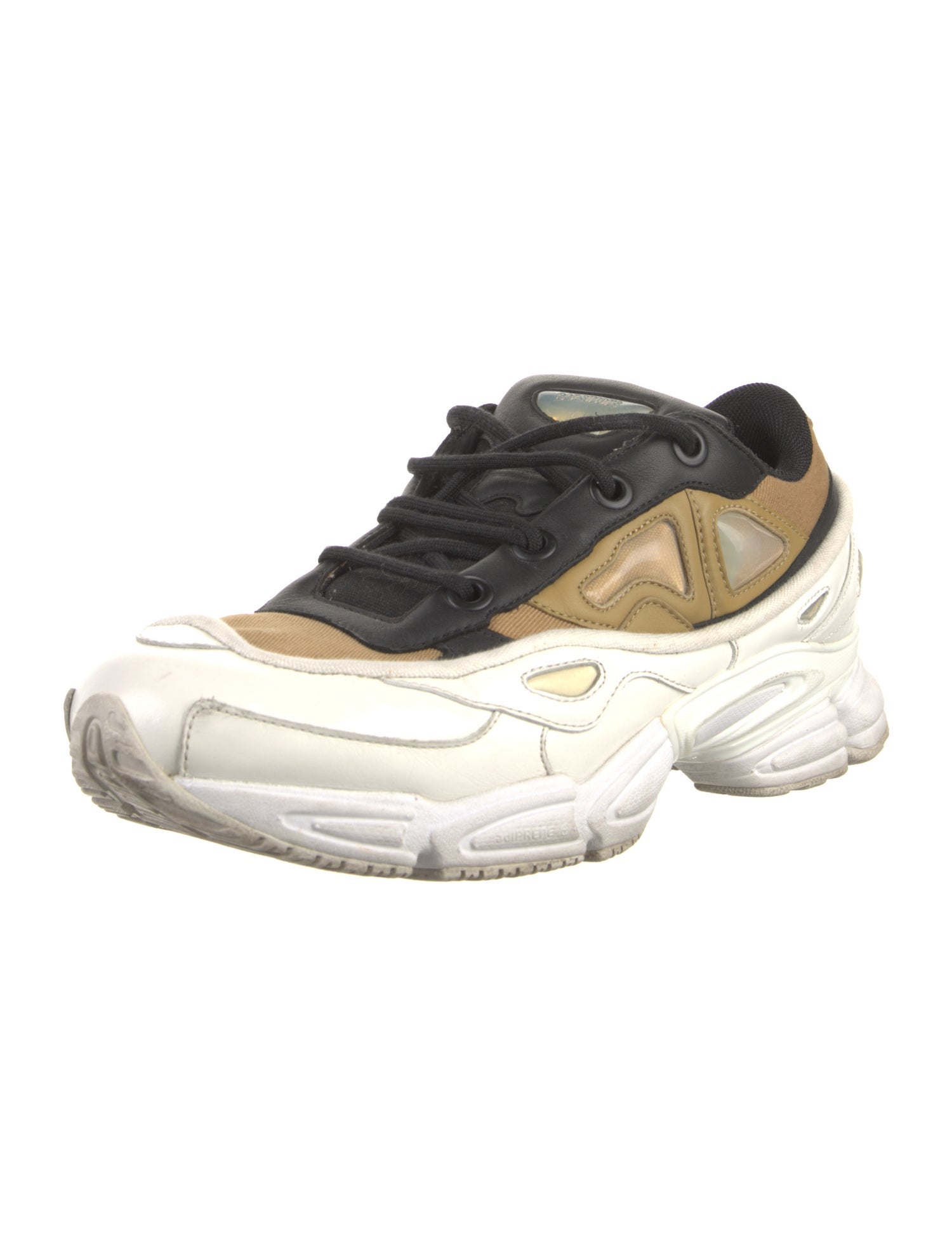 Raf Simons x adidas Leather Colorblock Pattern Athletic Sneakers