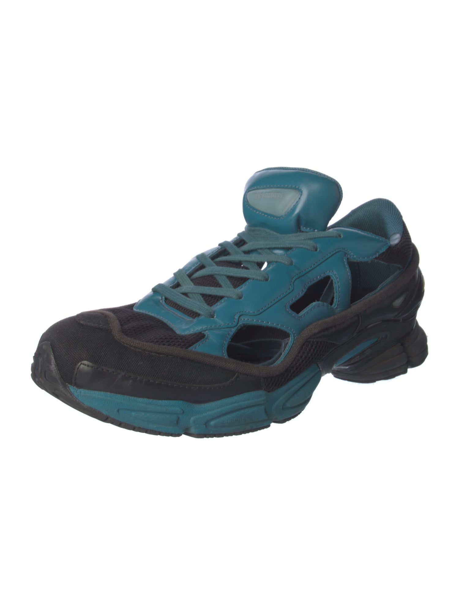 Raf Simons x adidas Leather Colorblock Pattern Athletic Sneakers