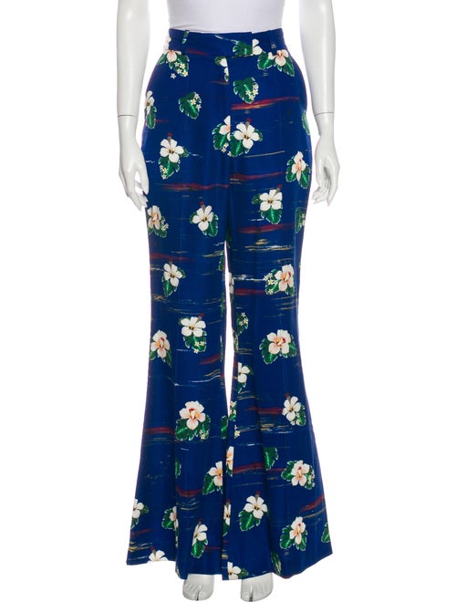 Racil Floral Print Wide Leg Pants Blue