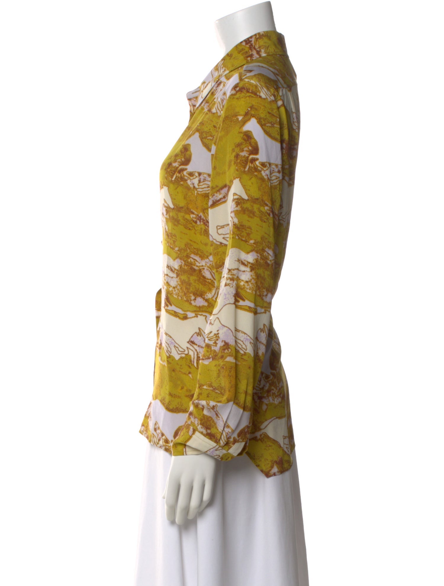 Rachel Comey Silk Printed Button-Up Top