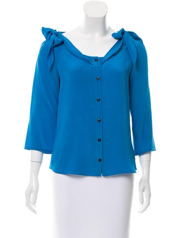 Rachel Comey Silk Sash-Tie Accented Top