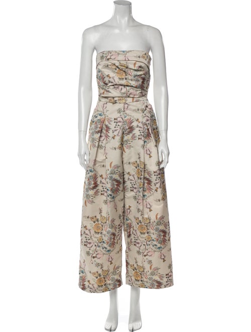 Rachel Comey Floral Print Strapless Jumpsuit