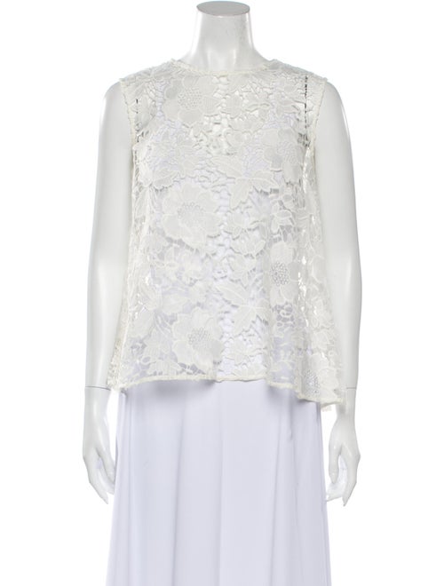 Rachel Comey Lace Pattern Crew Neck Blouse White