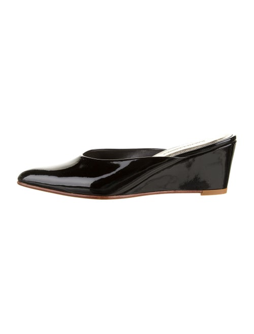 Rachel Comey Patent Leather Printed Mules Black