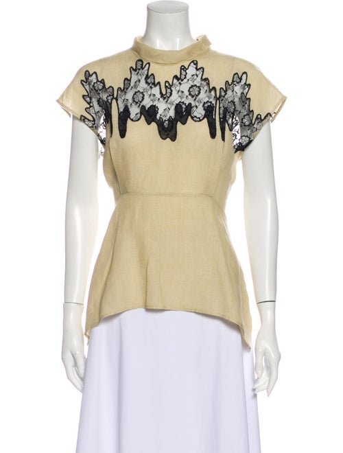 Rachel Comey Mock Neck Short Sleeve Blouse