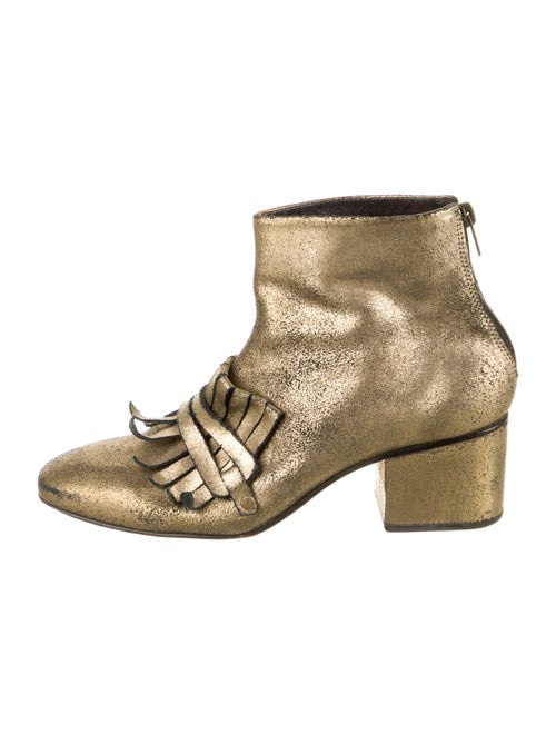 Rachel Comey Leather Distressed Accents Boots Gold