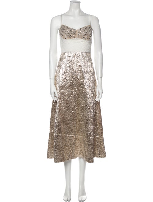 Rachel Comey Printed Long Dress Gold