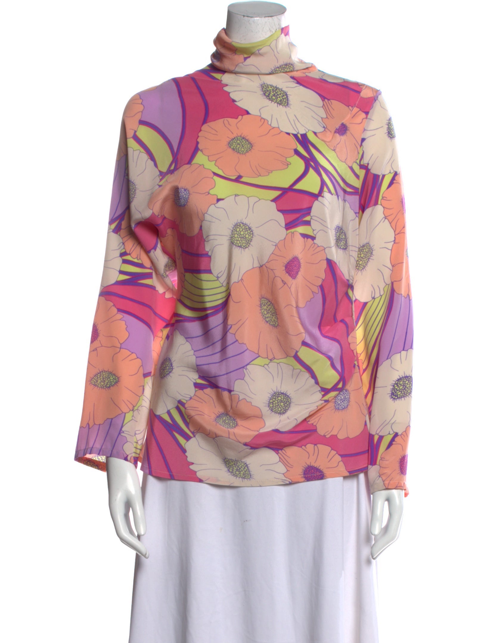 Rachel Comey Silk Floral Print Blouse Pink Tops, Clothing