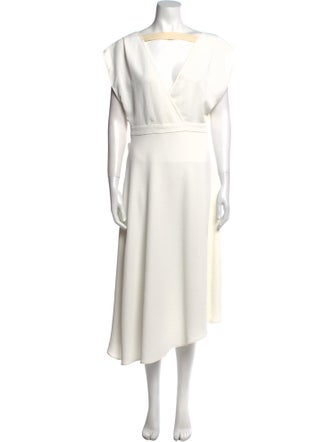 Rachel Comey V-Neck Midi Length Dress Neutrals Dresses, Clothing