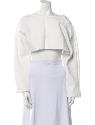 Rachel Comey Tops Bateau Neckline Long Sleeve Crop Top US 4 | S