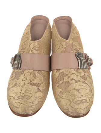 Rachel Comey Floral Print Leather Trim Embellishment Mules