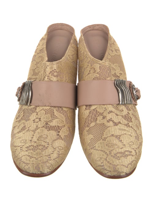 Rachel Comey Floral Print Leather Trim Embellishment Mules