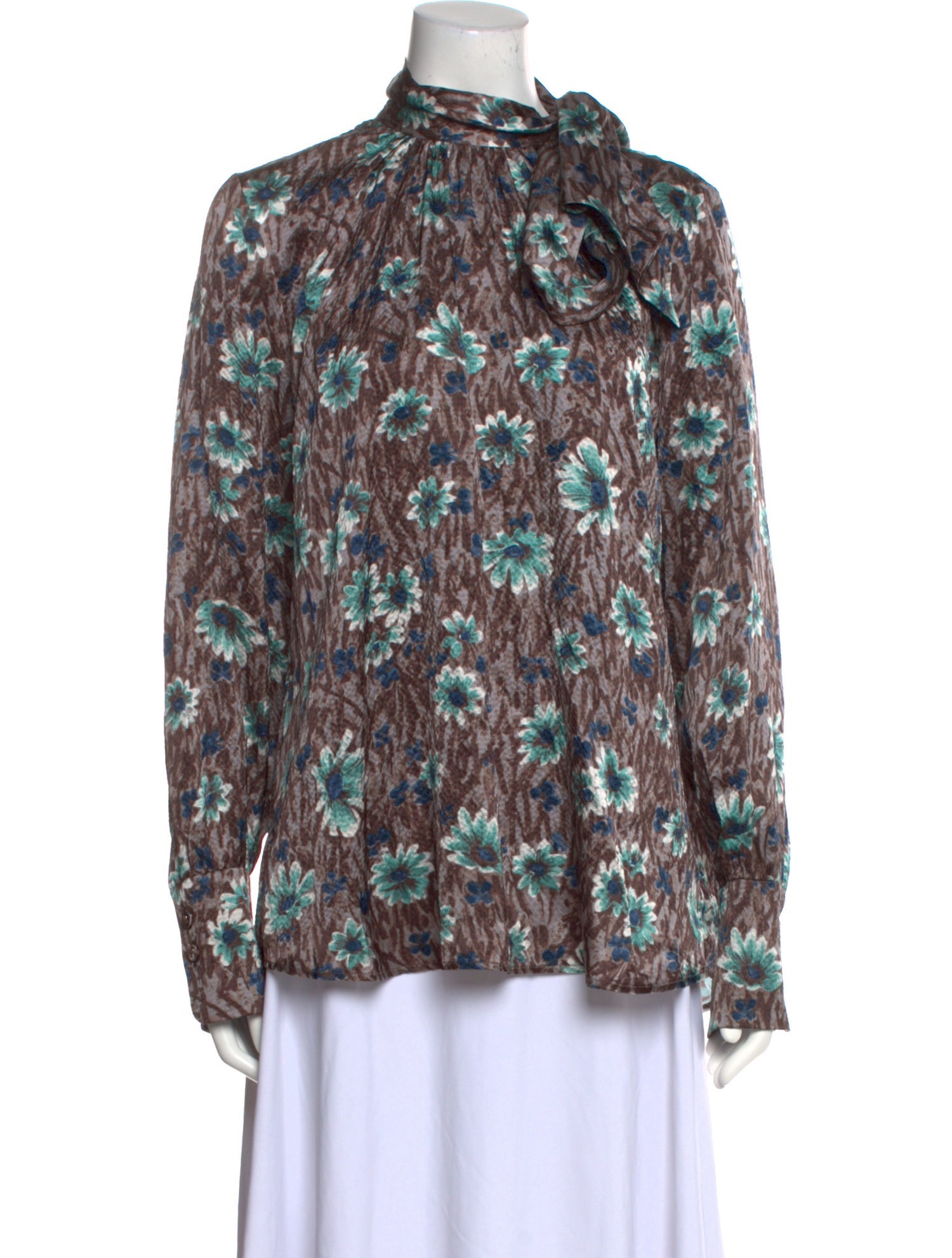 Rachel Comey Silk Floral Print Blouse w/ Tags Brown Tops, Clothing
