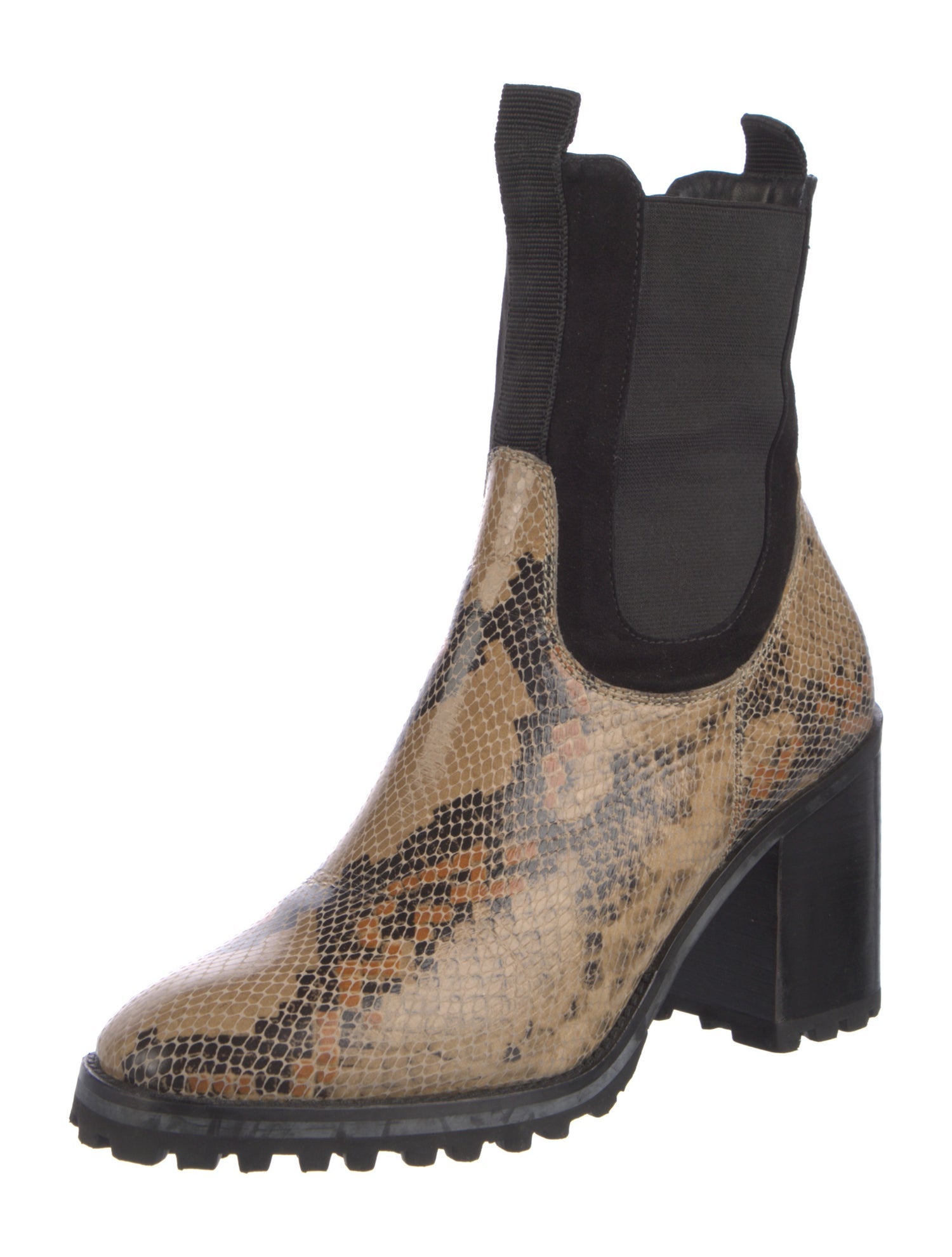 Rachel Comey Snakeskin Animal Print Chelsea Boots