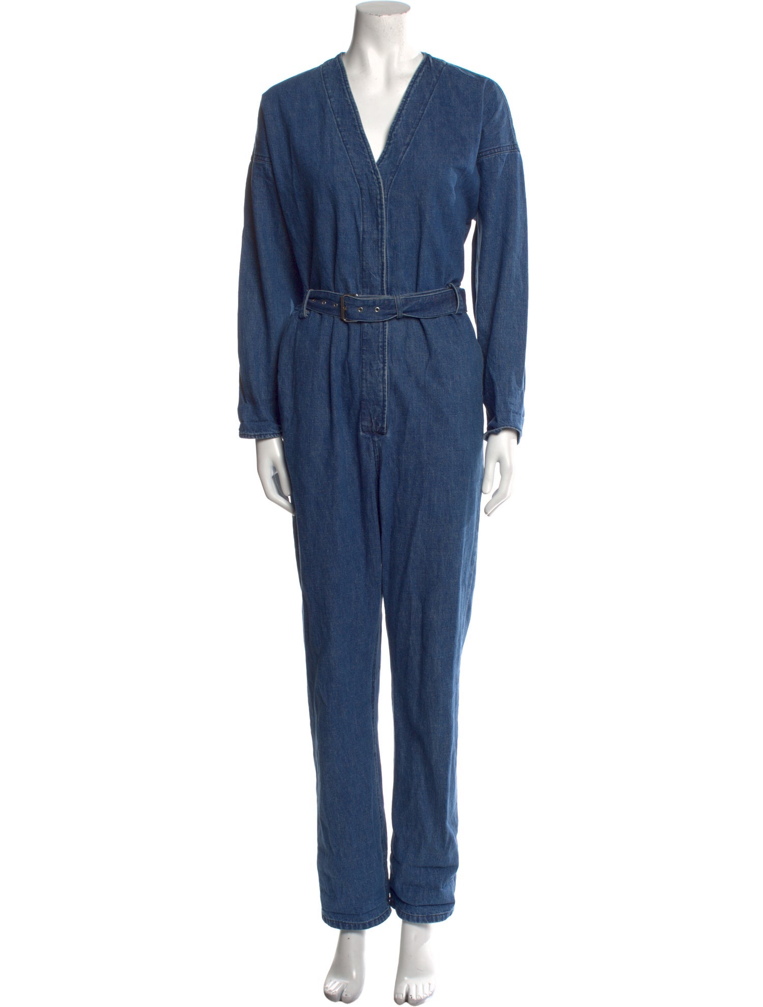 Rachel Comey V-Neck Jumpsuit Blue, Rise Jumpsuits and