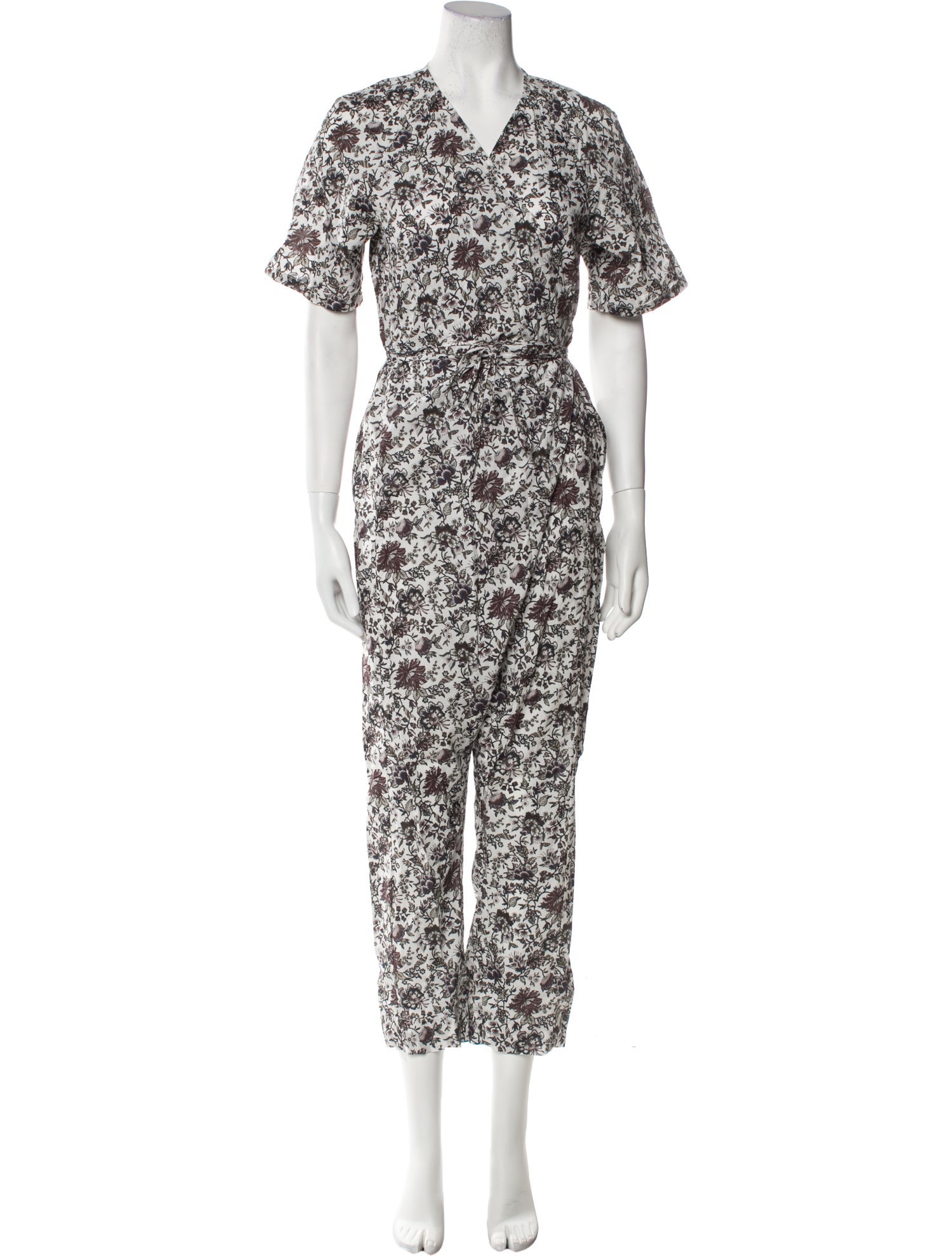Rachel Comey Floral Print V-Neck Jumpsuit