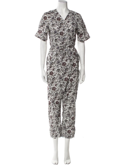 Rachel Comey Floral Print V-Neck Jumpsuit