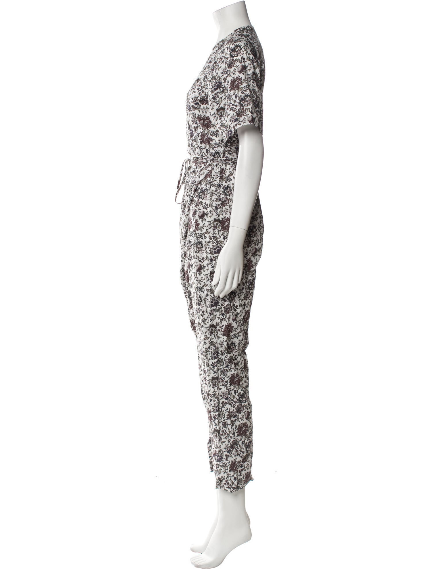 Rachel Comey Floral Print V-Neck Jumpsuit