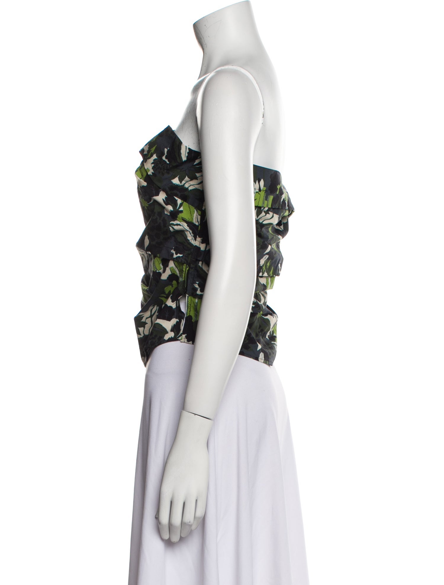 Rachel Comey Floral Print Strapless Crop Top
