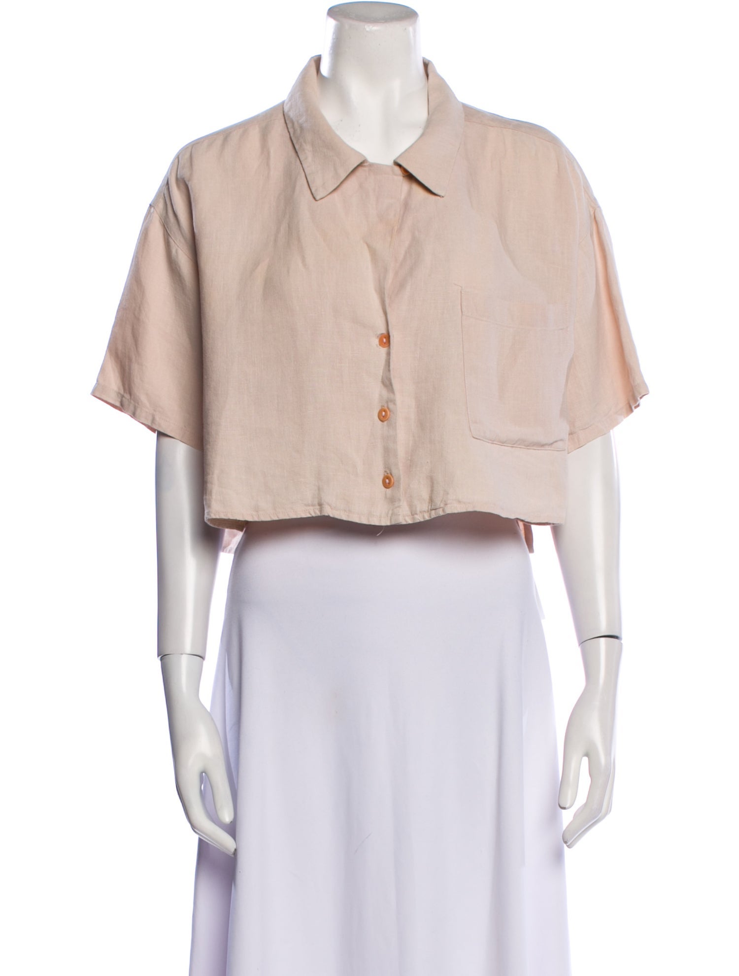 Rachel Comey Linen Short Sleeve Crop Top