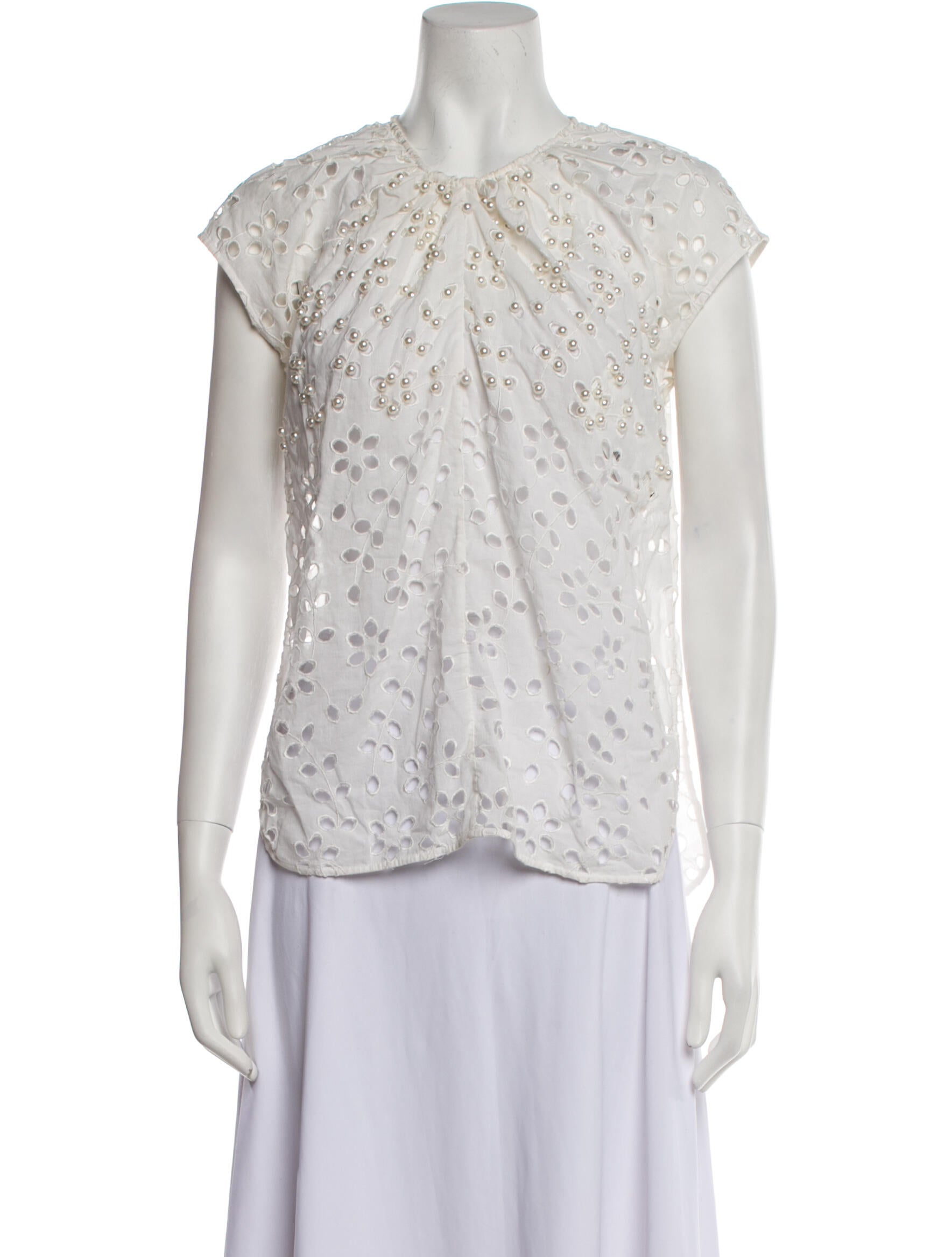Rachel Comey Lace Pattern Crew Neck Blouse
