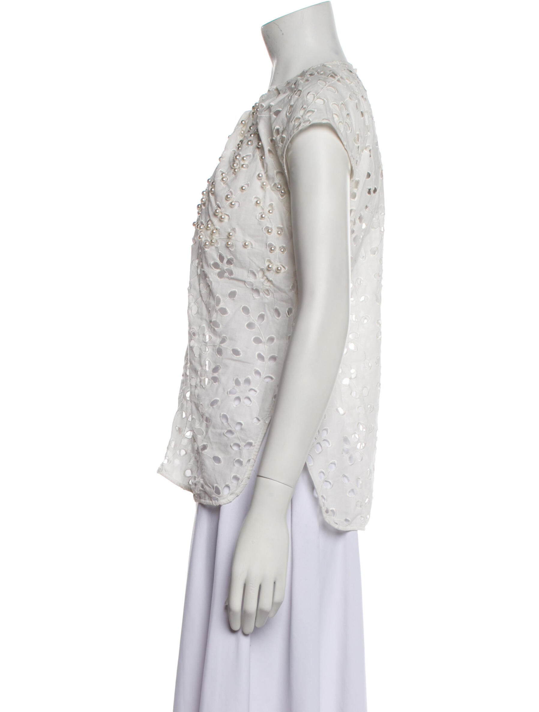 Rachel Comey Lace Pattern Crew Neck Blouse