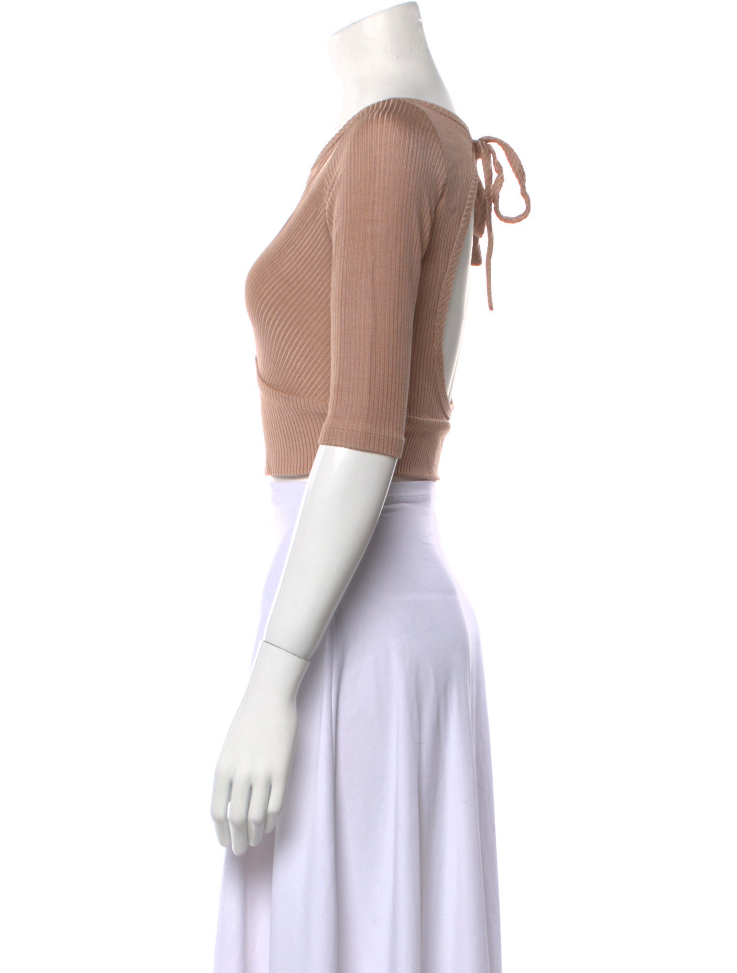 Rachel Comey Bateau Neckline Three-Quarter Sleeve Crop Top