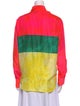 Rachel Comey Silk Colorblock Pattern Button-Up Top