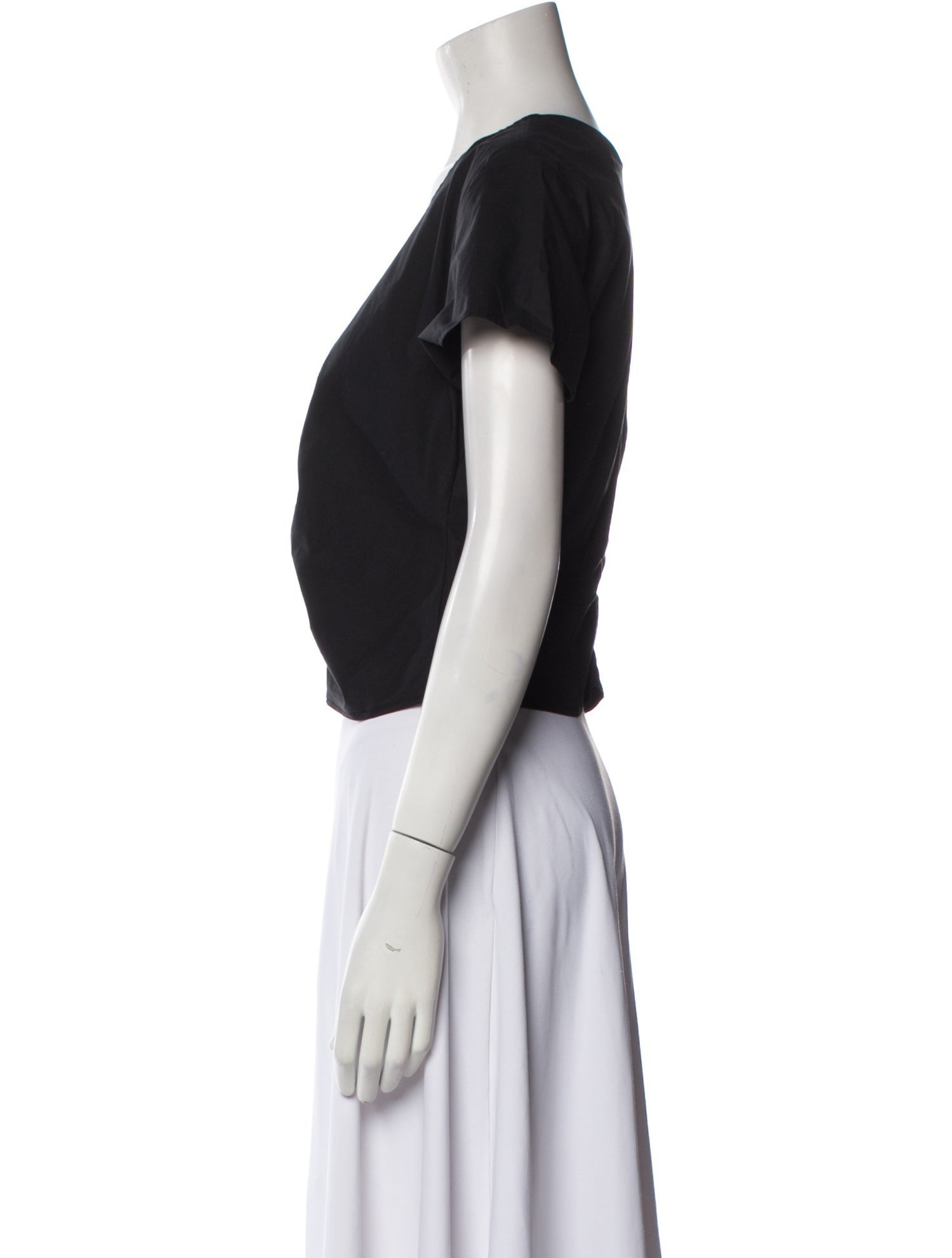 Rachel Comey Plunge Neckline Short Sleeve Crop Top