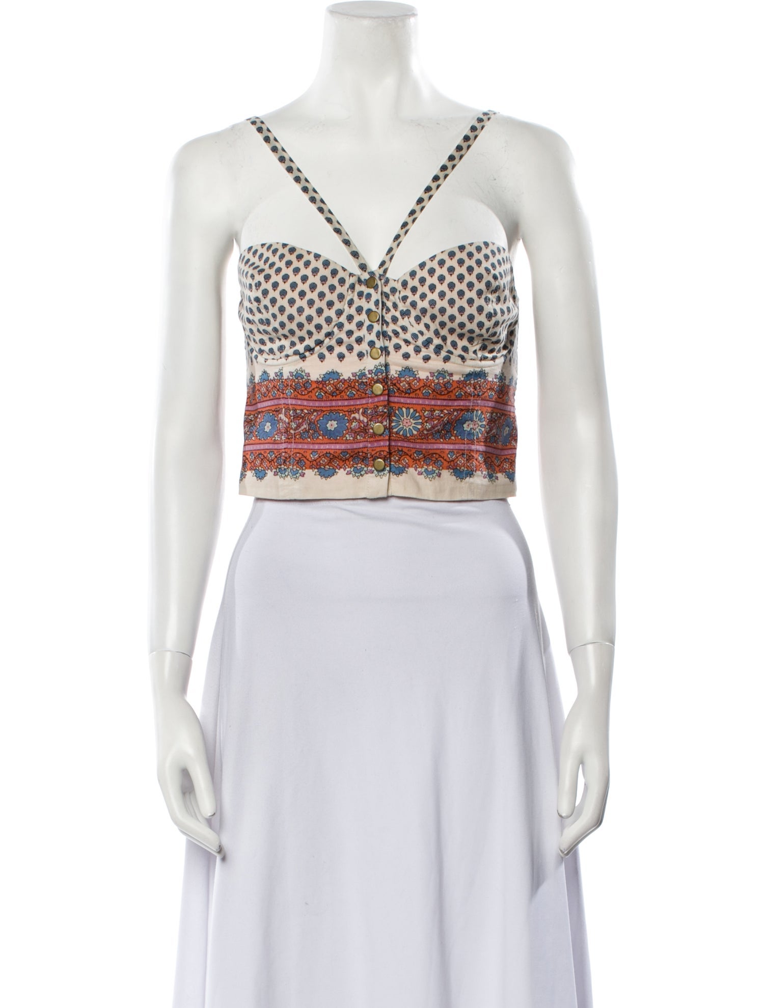 Rachel Comey Printed V-Neck Crop Top