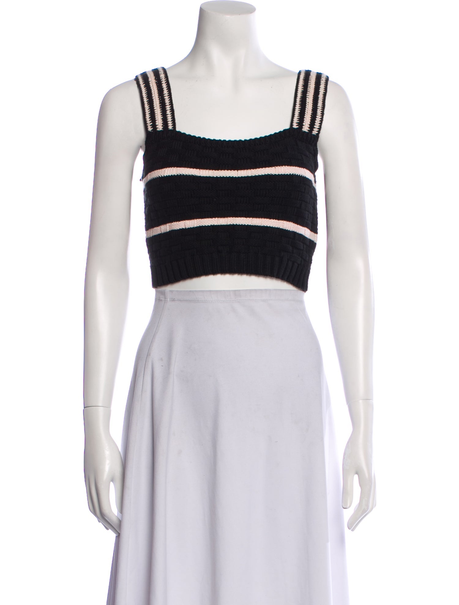 Rachel Comey Striped Square Neckline Crop Top