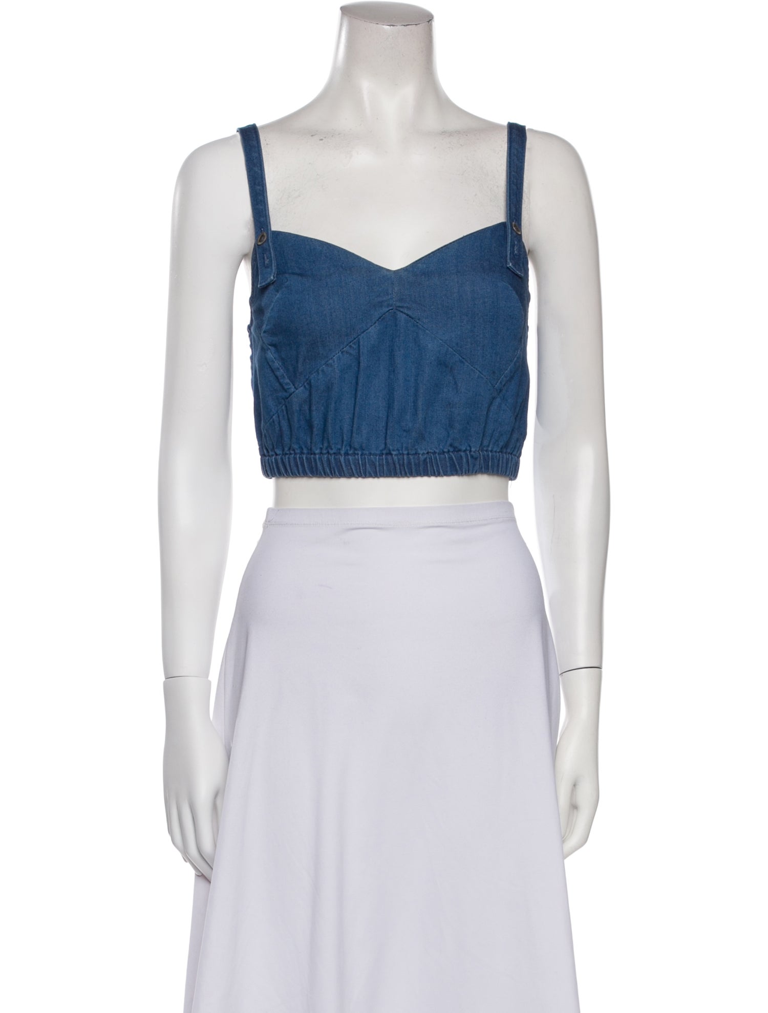 Rachel Comey Square Neckline Sleeveless Crop Top