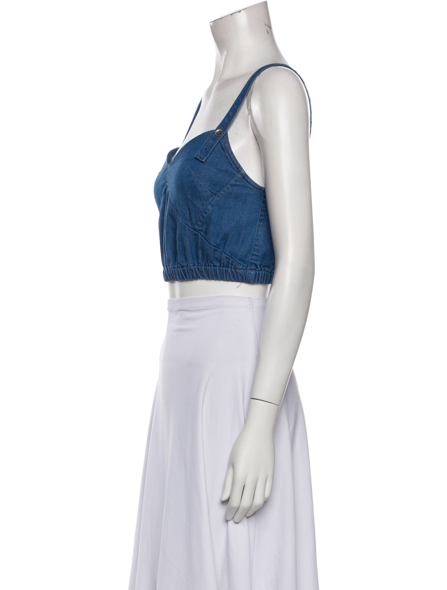 Rachel Comey Square Neckline Sleeveless Crop Top