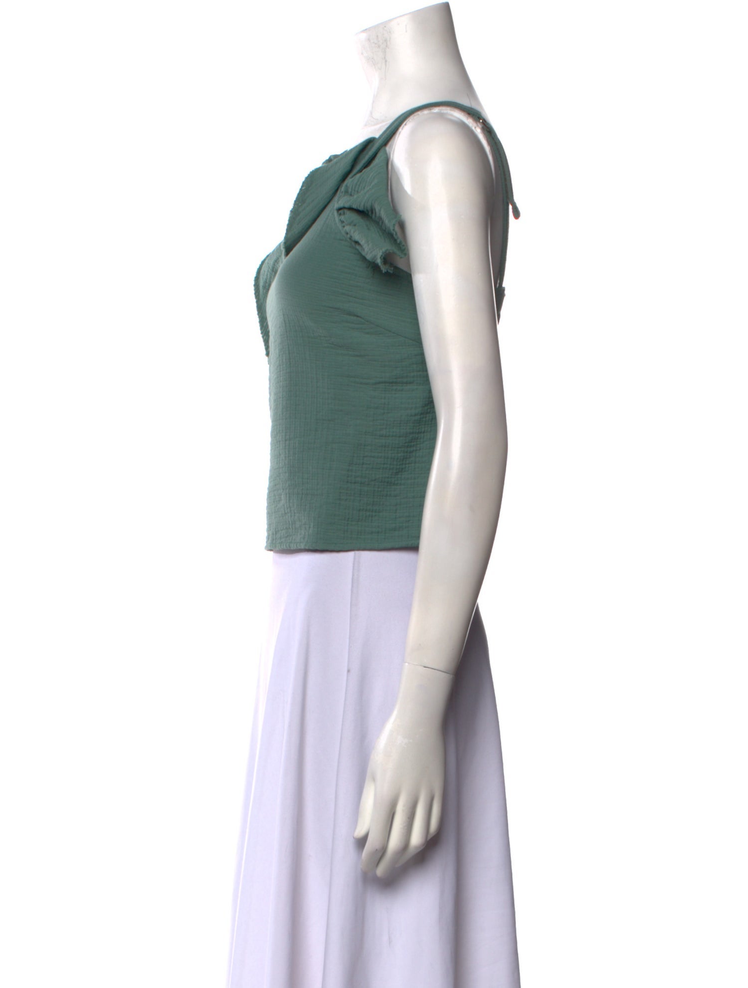 Rachel Comey One-Shoulder Three-Quarter Sleeve Crop Top