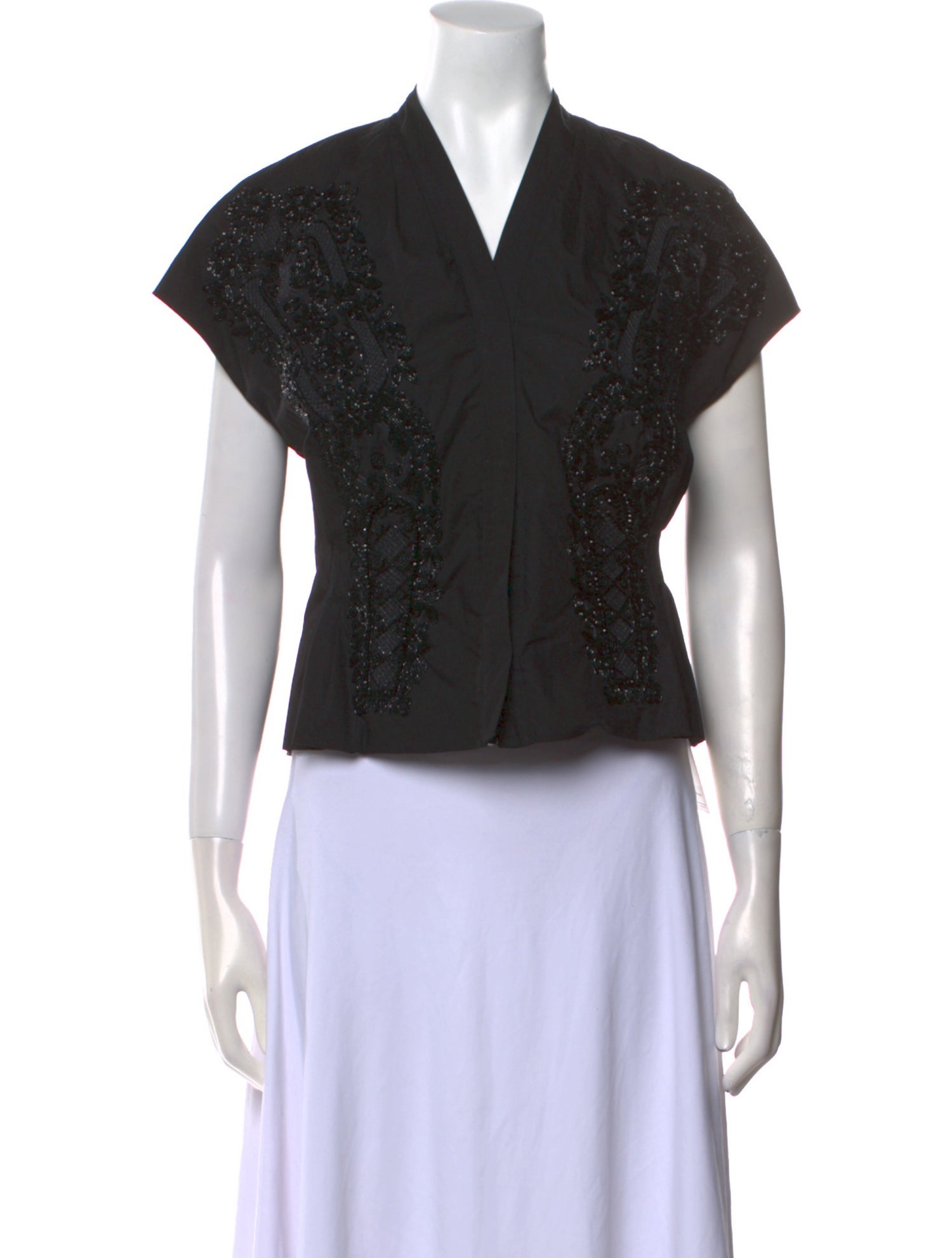 Rachel Comey V-Neck Short Sleeve Crop Top