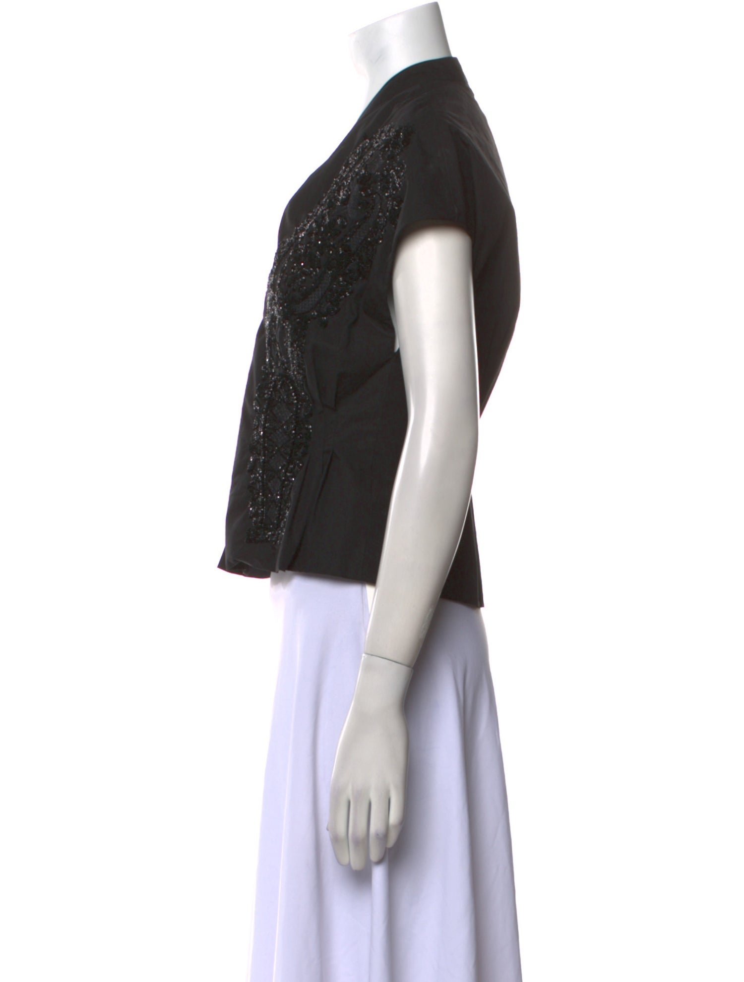 Rachel Comey V-Neck Short Sleeve Crop Top