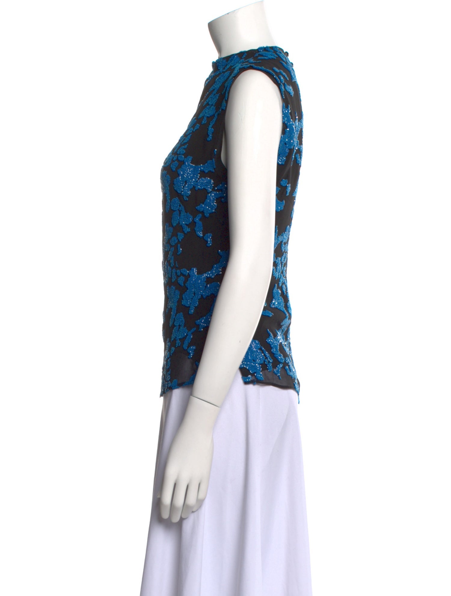 Rachel Comey Floral Print Mock Neck Top