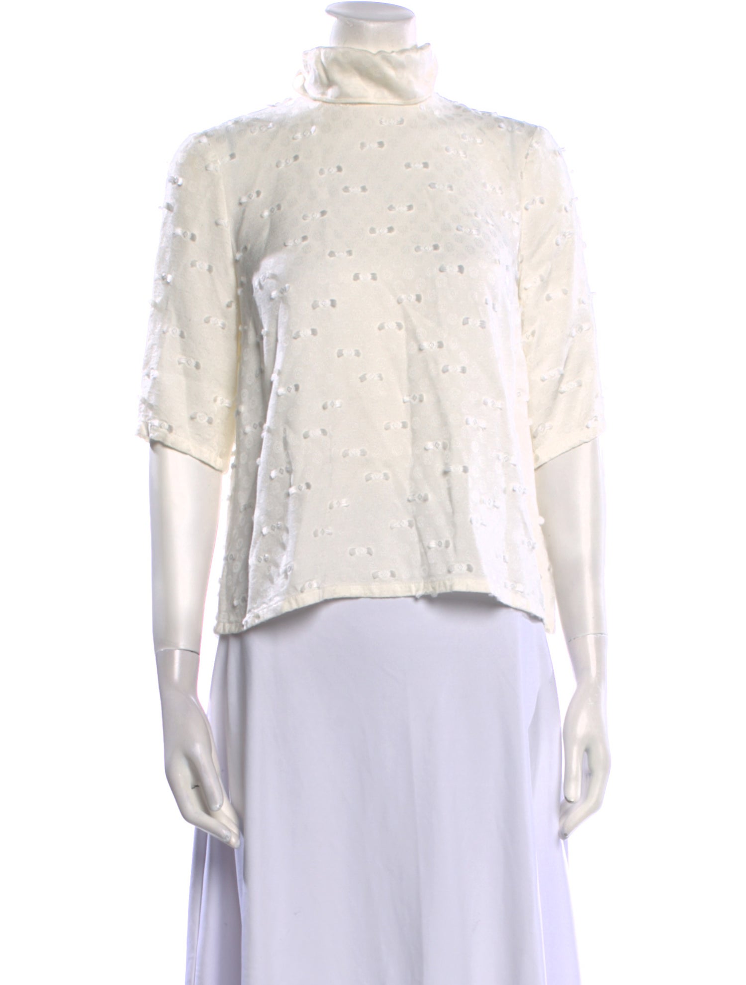 Rachel Comey Mock Neck Short Sleeve Blouse