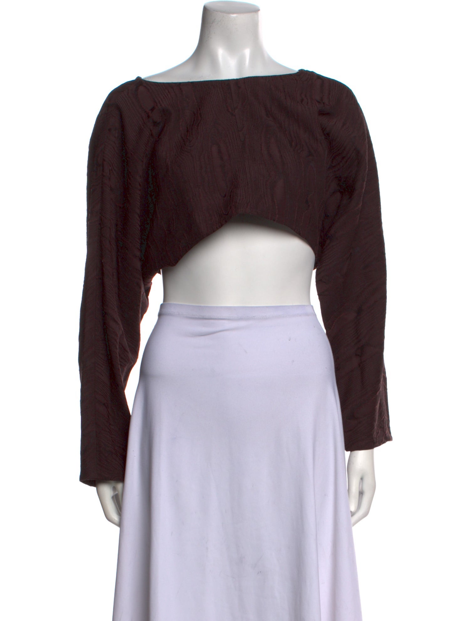 Rachel Comey Bateau Neckline Long Sleeve Crop Top