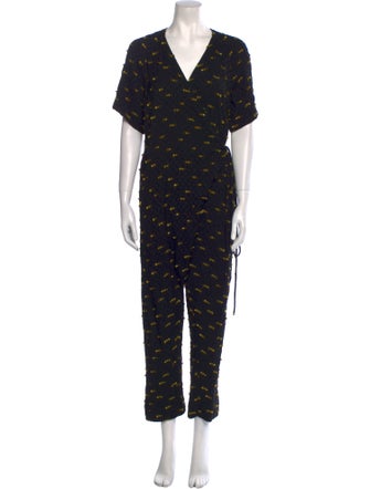 Rachel Comey Printed V-Neck Jumpsuit