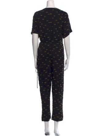 Rachel Comey Printed V-Neck Jumpsuit